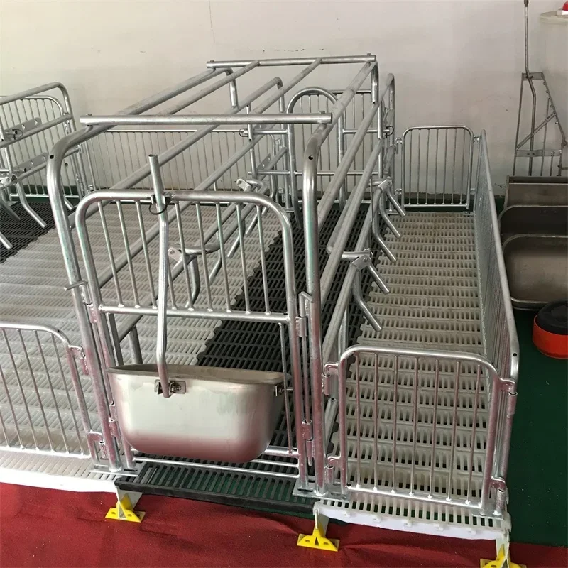 Hot Galvanized Pig Cages Farm Farrowing Crate for Sow Box Animal Cages