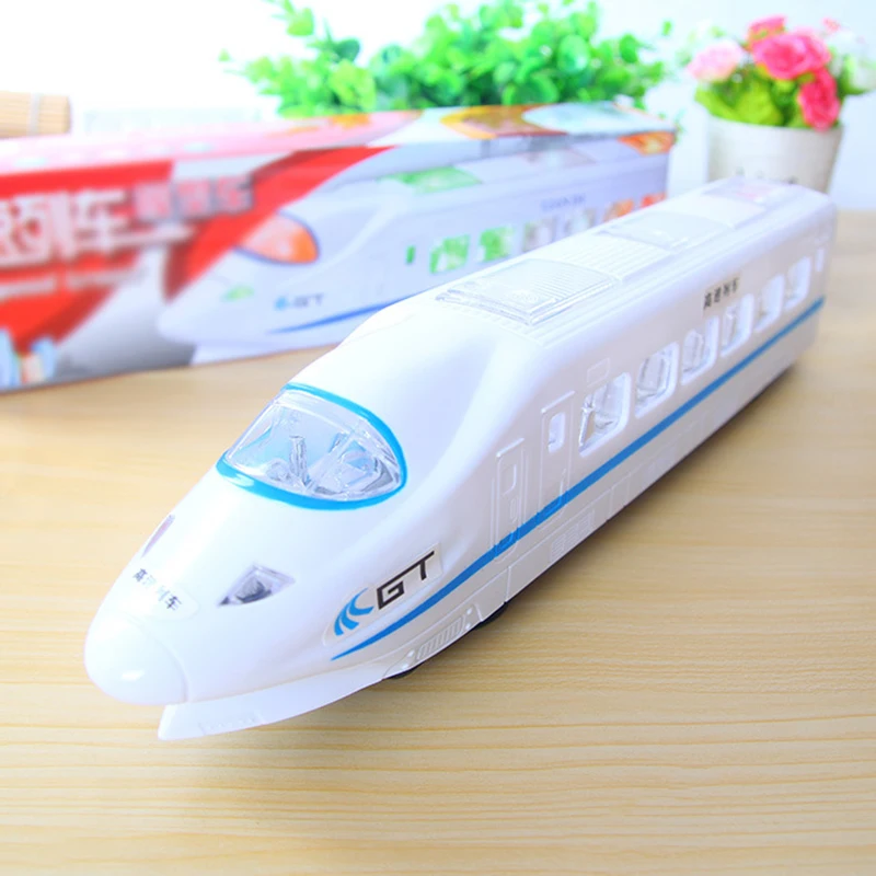 1Pc Children Electric Light-emitting Simulation Harmony High-speed Train Toys Fun Hot Toys Boys Train Toy Festival Birthday Gift