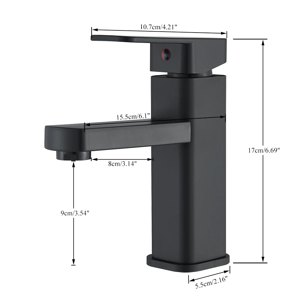Matowy czarny kran umywalkowy Kran zlewozmywakowy Montaż na pokładzie Pojedynczy uchwyt Pojedynczy otwór Mieszacz zimnej ciepłej wody Kran do mycia
