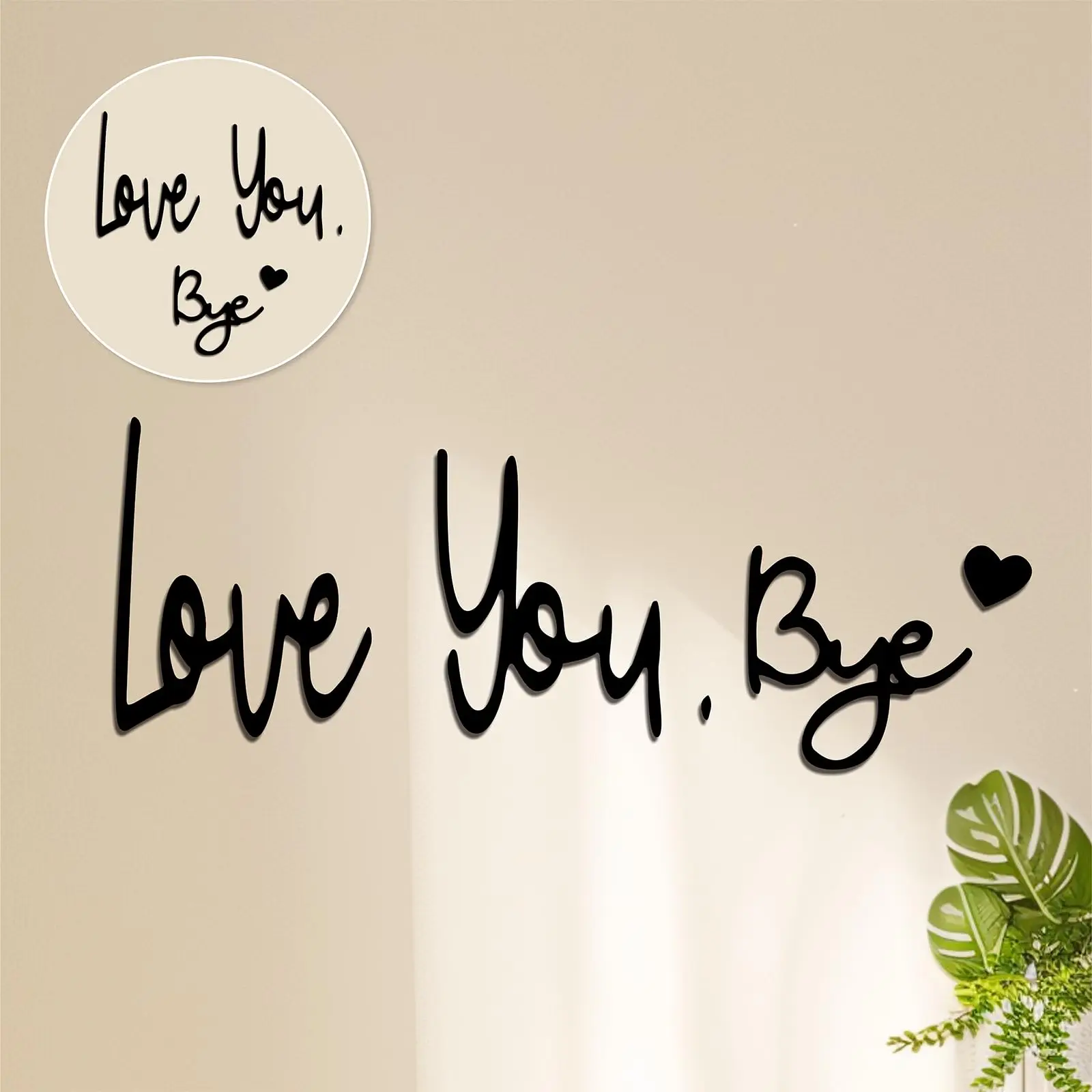 Love You Bye Over Door Frame Decor Corner Sign, woodiness Door Topper Wall Decor Express Love and Warm Family Sign