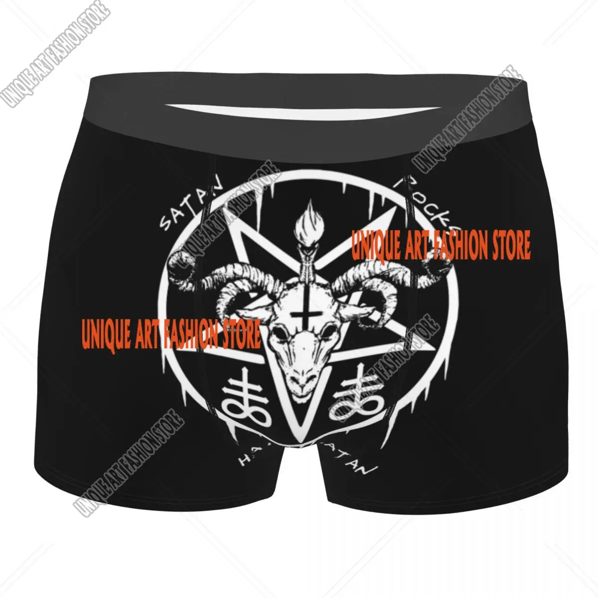 Hail Satan Satan Rocks Boxer Shorts For Men 3D Print Male Satanic Occult Baphomet Underwear Panties Briefs Soft Underpants