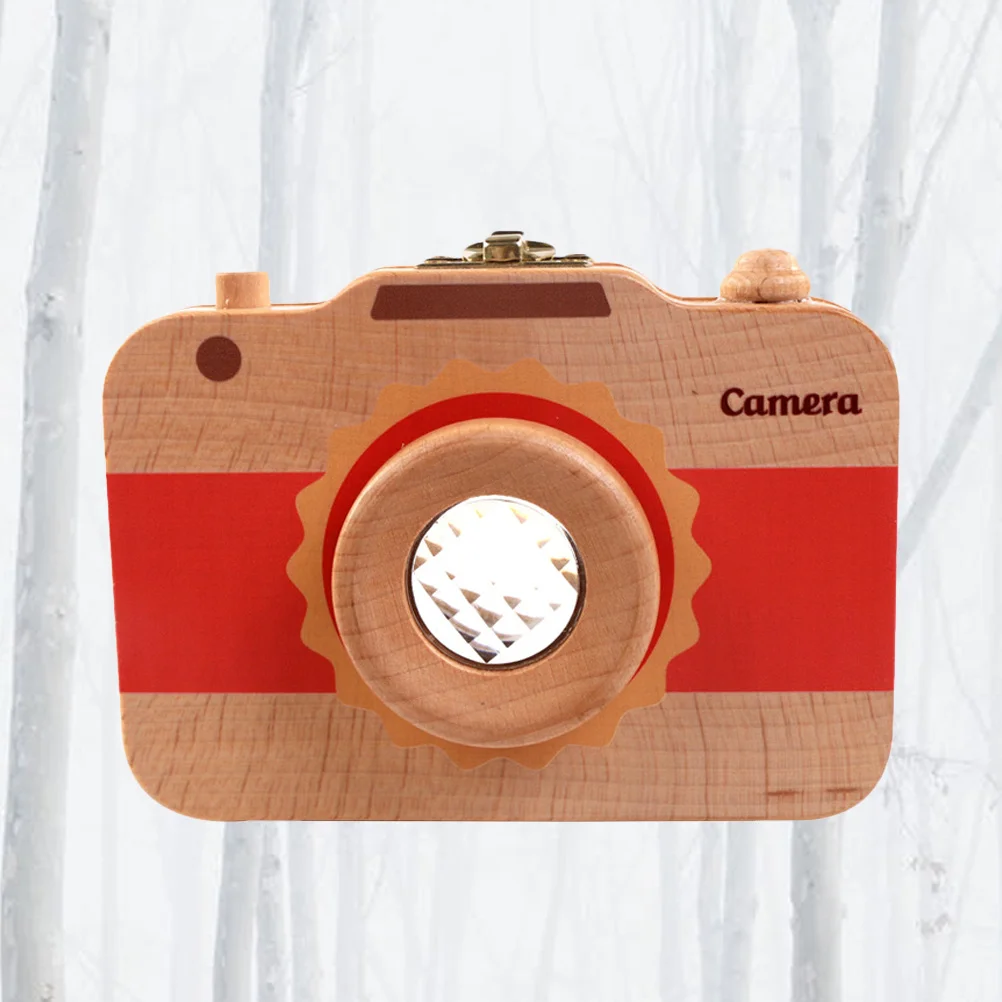 صندوق أسنان أطفال لطيف بكاميرا في تخزين لمسة نهائية من الحبوب الخشبية للأسنان والشعر هدية تذكار لحديثي الولادة مع مفكرة معلومات #6