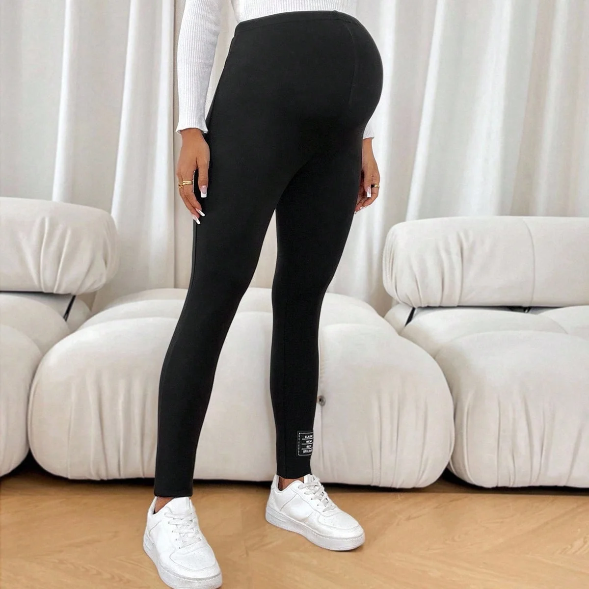 كبيرة الحجم الشحن الربيع والخريف البطن اليوغا رفع البطن طماق الربيع الحوامل #6