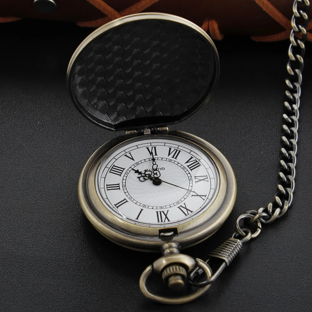 Vintage Classic Design Unisex Fashion Roman Digital Quartz Steam Punk Pocket Watch Women's Necklace Pendant with Chain Gift