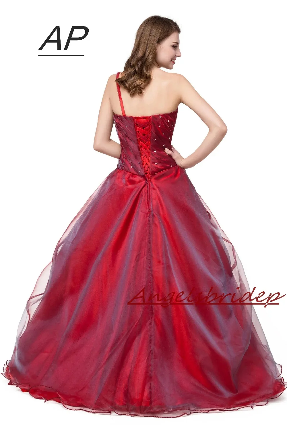 2024 Hot Sale Red Vestidos De Anos Sexy One-Shoulder Masquerade Ball Gowns Formal Party Gowns Quinceanera Dress vestidos de fest