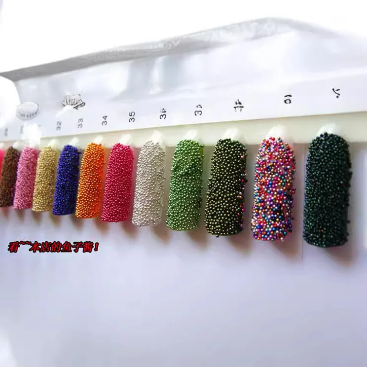 Caviar beads nail art small round bead color steel beads, glitter, paillettes, accessori per nail art