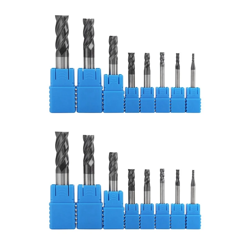 80Pcs 2-12Mm Carbide End Mill 4 Flutes End Mill Set Milling Cutter Tool Kit Carbide Milling Cutter Spiral Router Bits