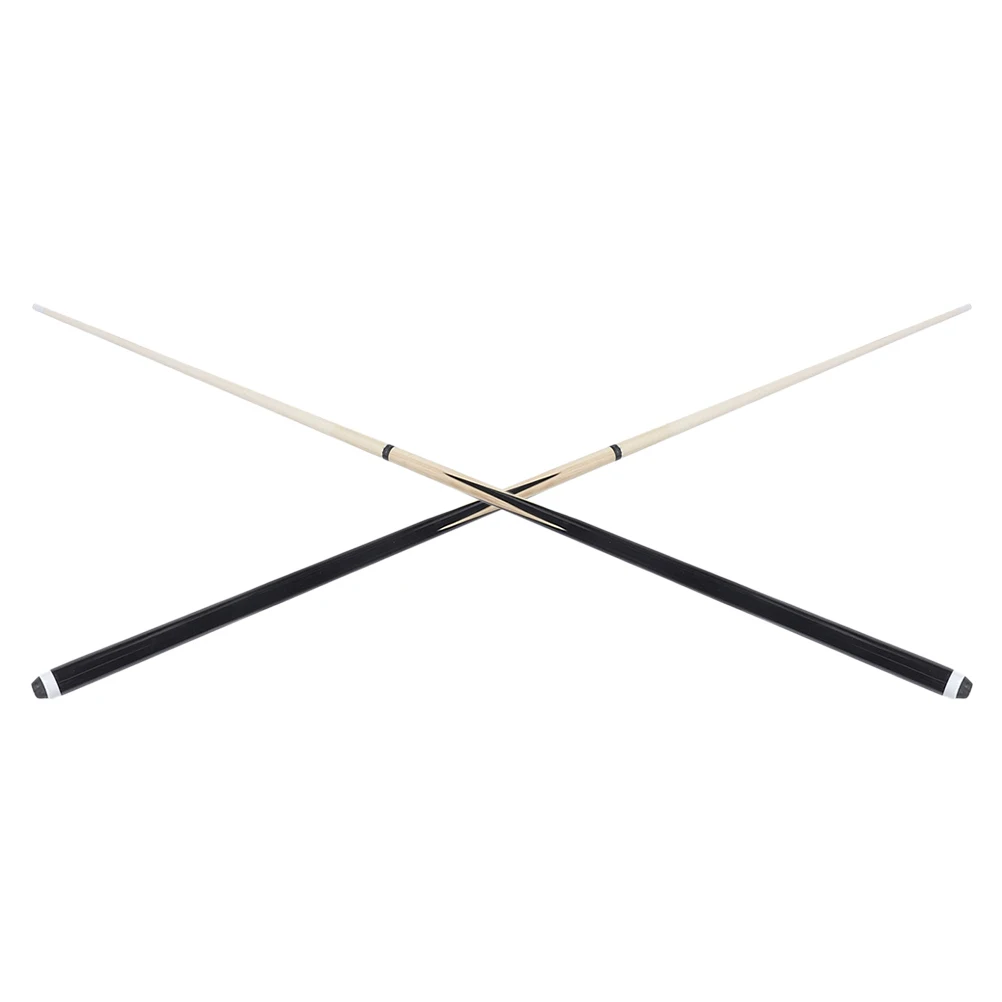 

2pcs Wooden Pool Cues 48 Inch Black Extended Handle Adult Stylish Durable Versatile Billiard Sticks Modern Design Pool
