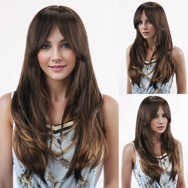 

New wig, female long curly hair, big waves, medium points, full head cover, chemical fiber simulation, European and American hea