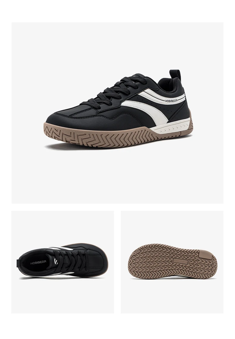 HOBIBEAR Sneakers mit breiter Zehenbox, Unisex, Kunstleder, Walkingschuhe, Retro, bequem, leicht, rutschfest, Schnürschuhe – Detail 19