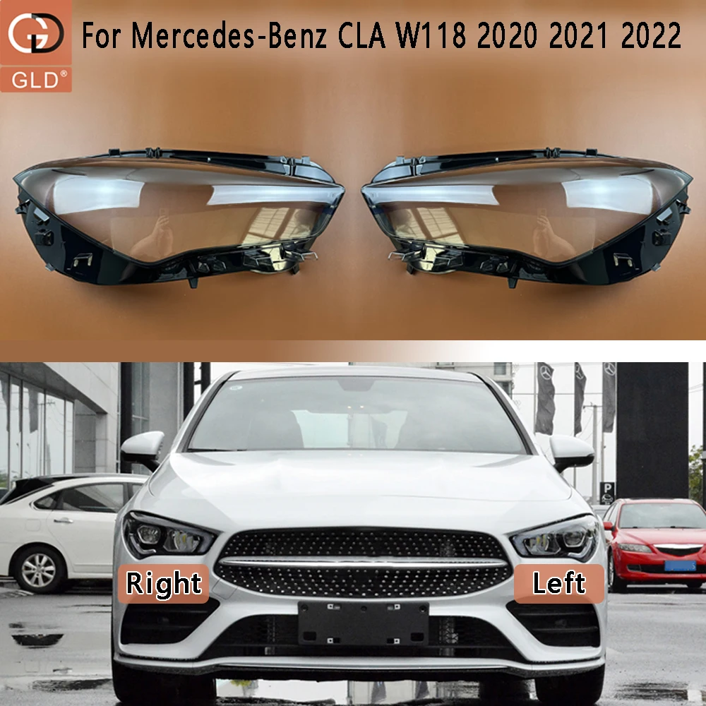 

Для Mercedes-Benz CLA W118 2020 2021 2022, автомобильные аксессуары, фары, прозрачные абажуры, корпус лампы, крышка объектива фар