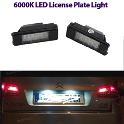 2Pcs 12V LED License Number Plate Light Lamp White For Peugeot 106 1007 207CC 307 308 3008 508 607 For Citroën C2 C3 C5 C5 C6 C8