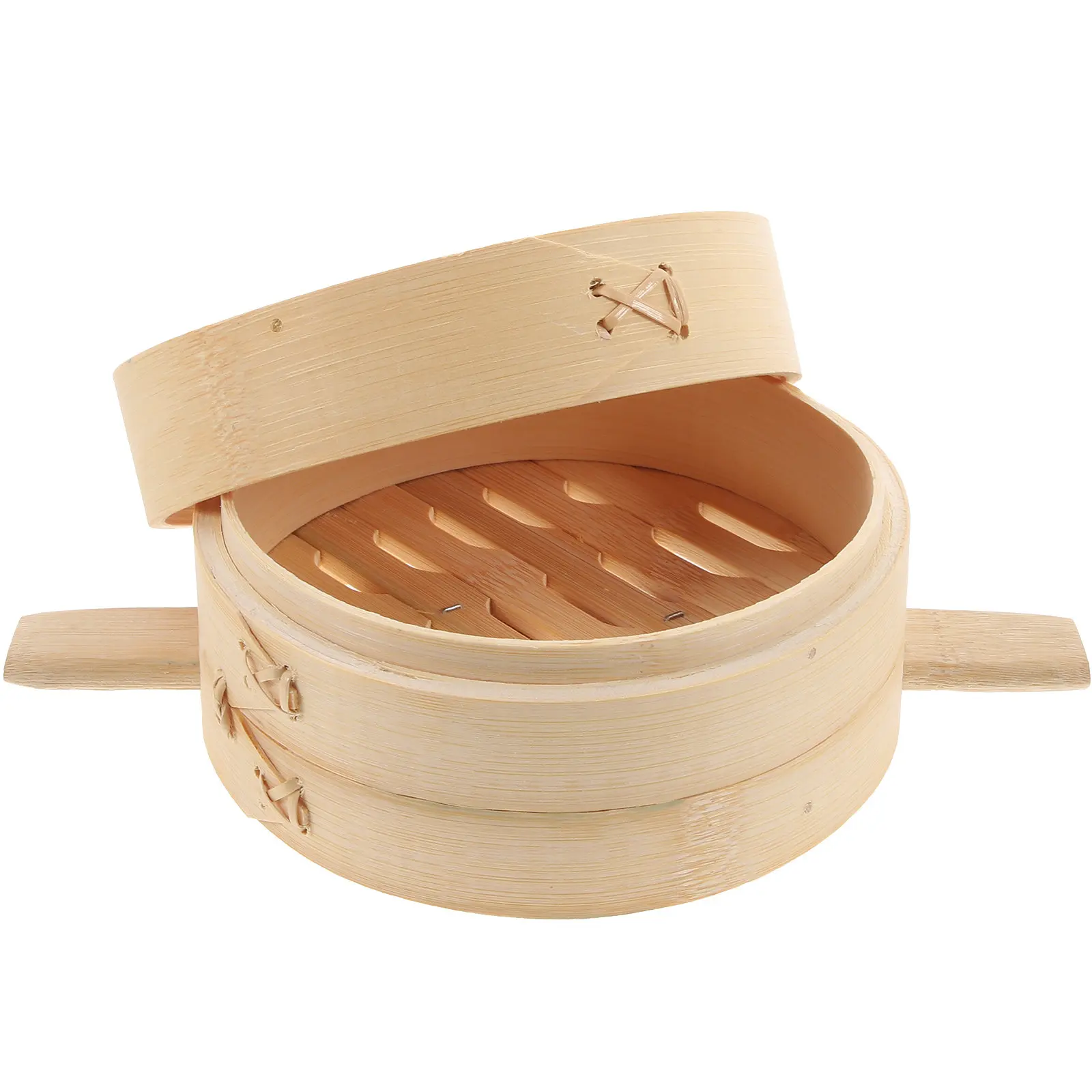 

Набор бамбуковых пароварок с крышкой: экологичная пароварка для здорового приготовления китайских блюд, булочек, пельменей, рыбы на пару.