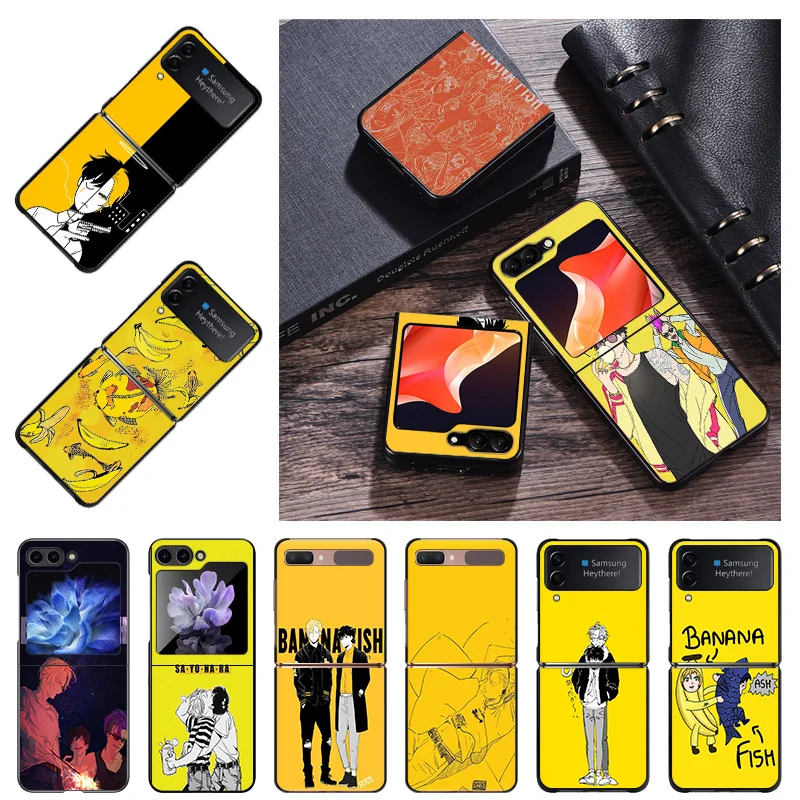 Hard Phone Cases Anime Banana Fish Cover for Samsung ZFlip6 5G Galaxy Z Flip5 Flip4 Flip3 Flip 6 5 4 3 Shell Fundas Coque Capa