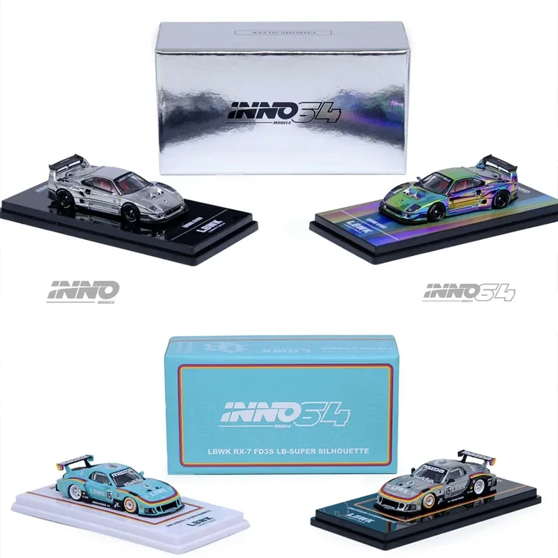 In Stock INNO 1:64 LBWK F40 RX7 FD3S Beijing Exhibition Limited Diecast Diorama Car Model Collection Toys