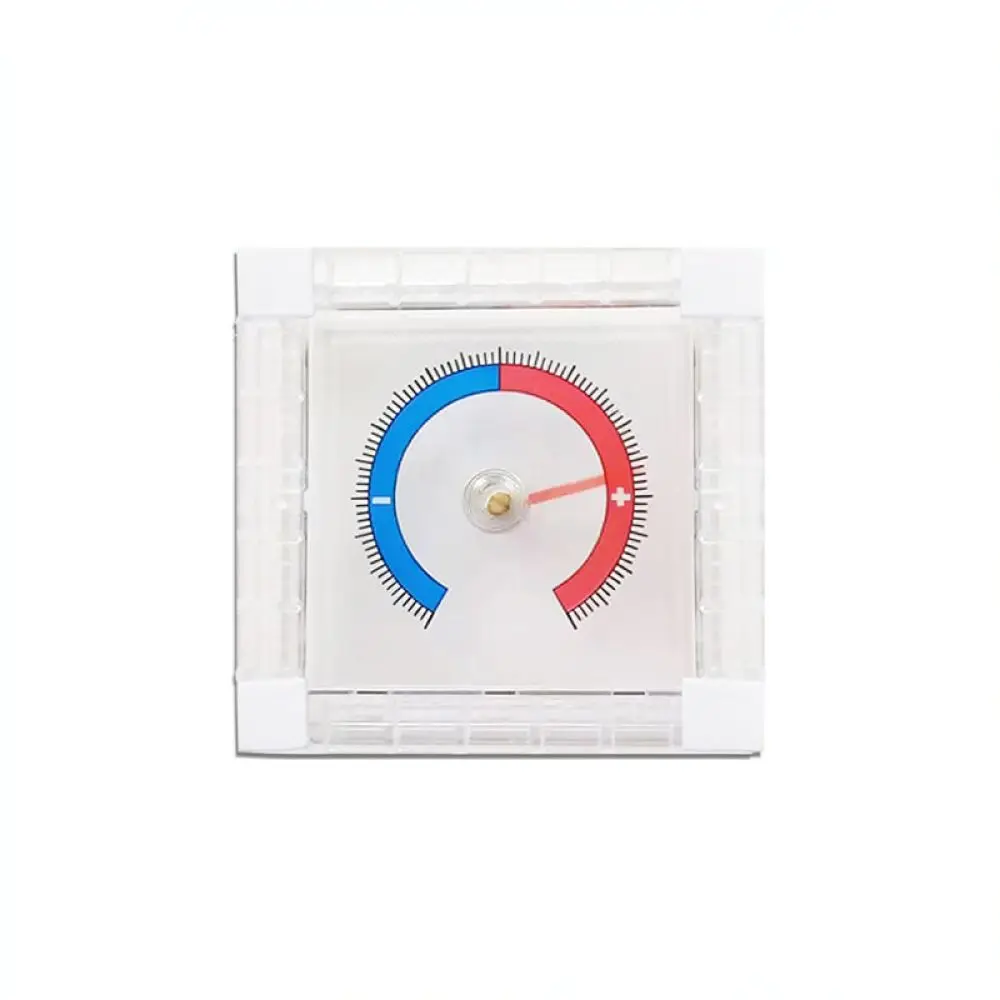 Portable Analog Pointer Square Window Door Weather Gauge For Outdoor Garden Patio Temperature Monitoring