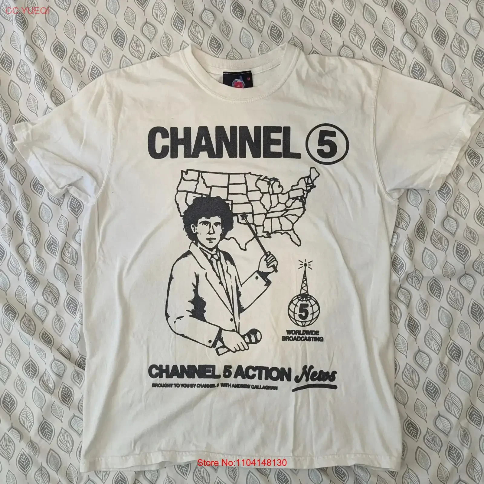 تي شيرت رجالي رسمي من القناة 5 تي شيرت M Andrew Callaghan يوتيوب سياسة وثائقية تلفزيون عتيق مغسول للارتداء اليومي ناعم #1