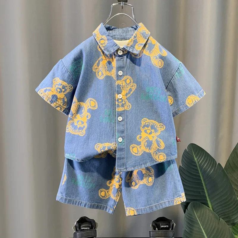 New Summer Baby Girls Clothes Suit Children Boys Fashion Cartoon Shirt Shorts 2Pcs/Sets Toddler Casual Costume Kids Tracksuits