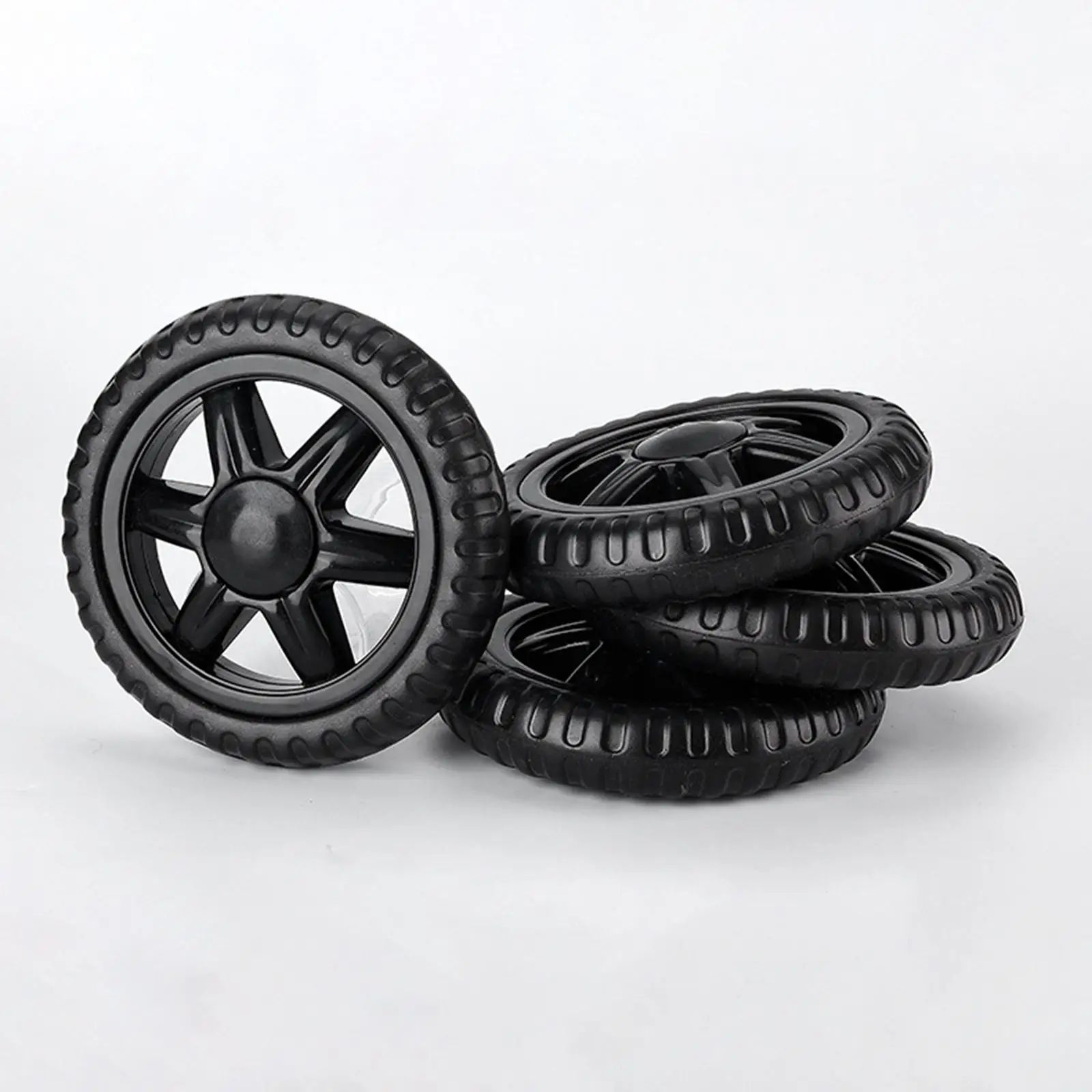 2 Pieces Luggage Wheel Universal Wheelbarrow Burst Cart Black Mower EVA