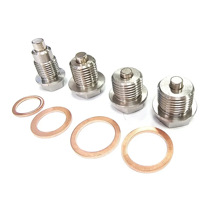 Neuer Edelstahl Magnetischer Ölablassstopfen M12x1.25 M14x1.5 M16x1.5 M18x1.5 Ölablassmutter Autoteile Silber OS-1003-M12 – Detail 6