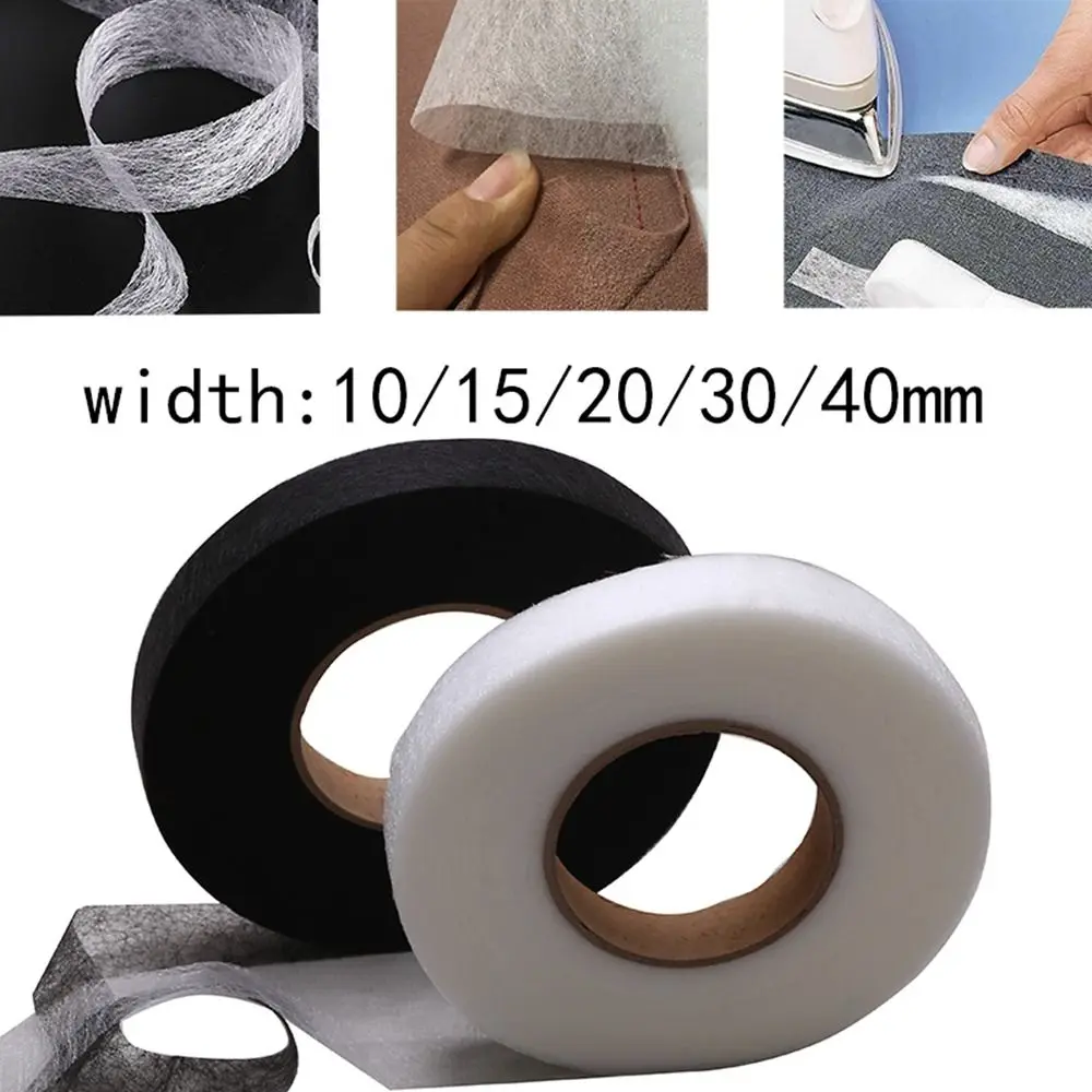 64M Black White Interlining Adhesive Fabric Clothes Double-sided Iron On Hem Tape Web DIY Sewing Accessories Lining Fabric