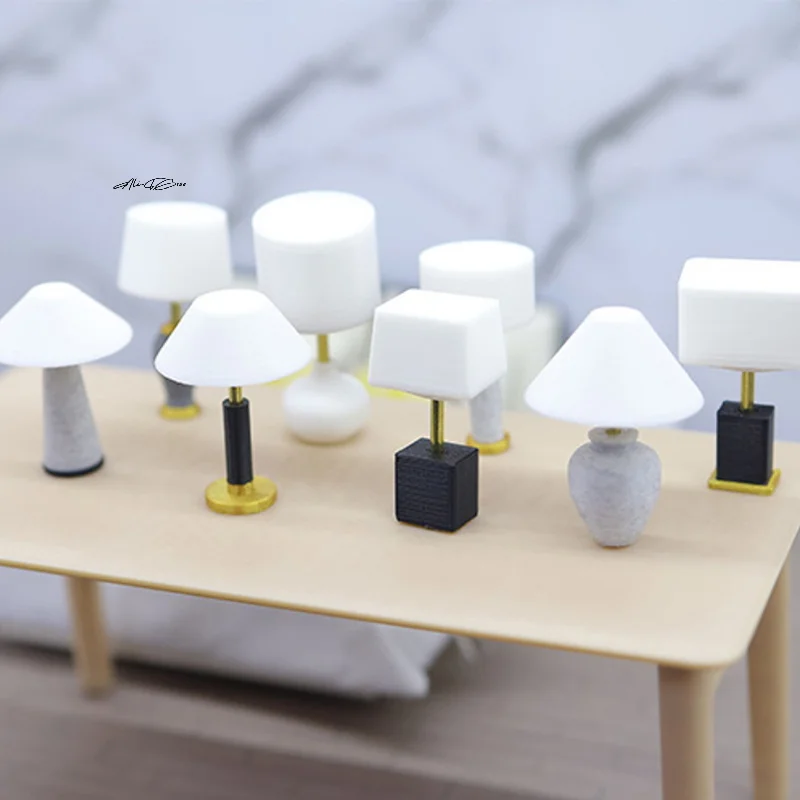 1 pezzo per bambini regalo per bambini giocattolo 1:20 casa delle bambole mini mobili lampada da tavolo da scrivania in miniatura modello casa delle bambole accessori fai da te