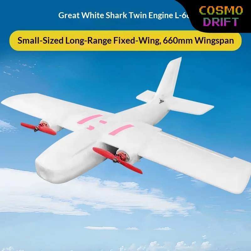Hot L66 Great White Shark Rc Fixed Wing Airplane 660mm Wingspan Dual Motor Long Range Small Size Quick Release Portable