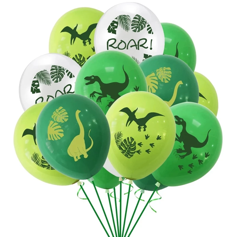 Globos de dinosaurio para fiesta de cumpleaños de niños, 10 piezas, Mundo Jurásico, animales de la selva, bolas de látex, decoración, Baby Shower