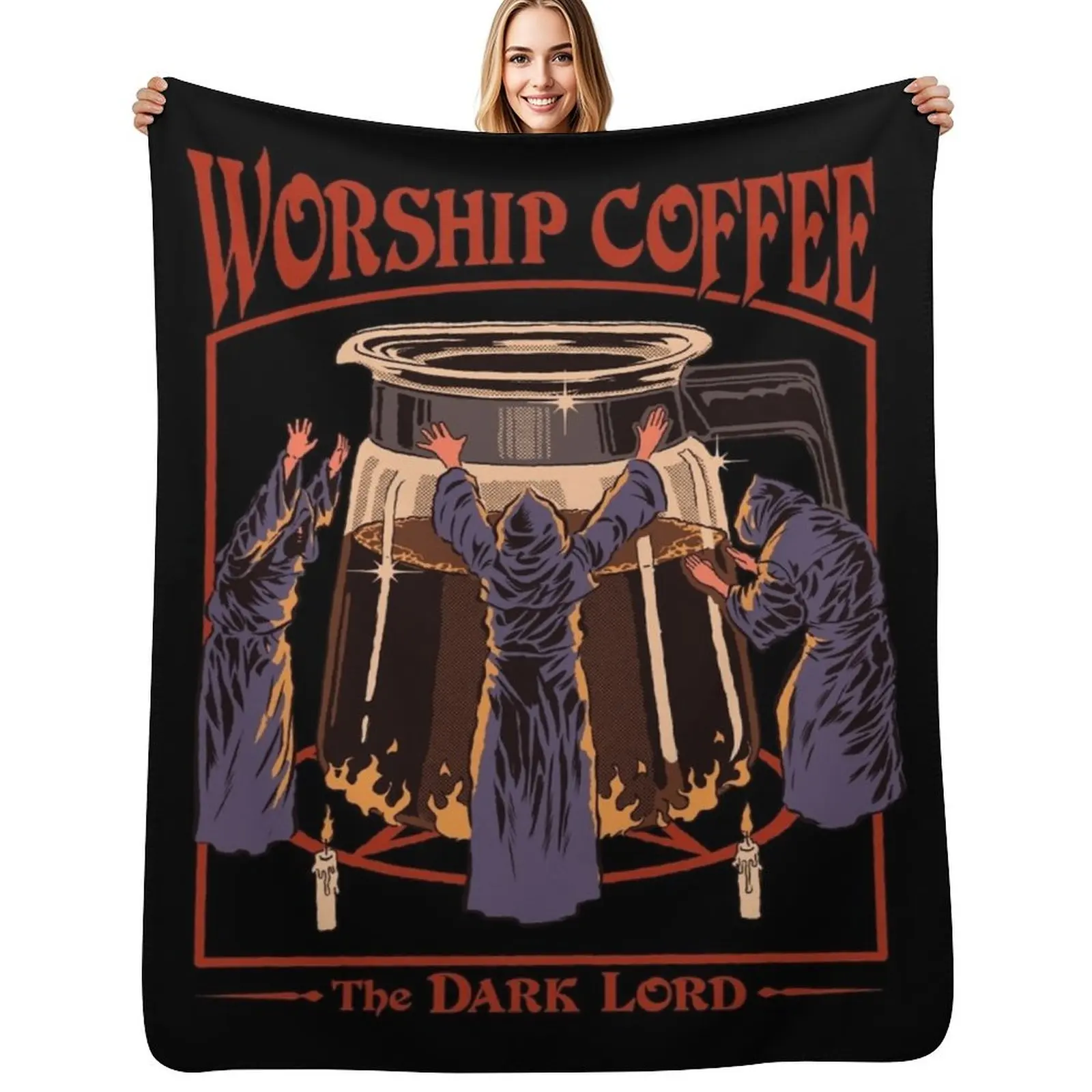 

Worship Coffee Throw Blanket Luxury Thicken Decorative Sofa Weighted christmas decoration Blankets