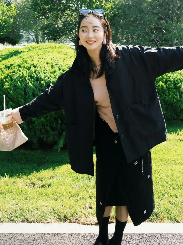 

Новый оригинальный дизайн, верхняя одежда прямого кроя, женская модная шерстяная хлопковая смесь, длинный свеч с высоким воротником и пуговицами