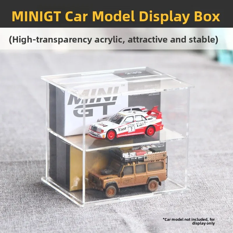 Double Layer Acrylic Car Model Box Storage Organizer Display Case Simple Rectangular Shape Pure Color for Children's Bedroom