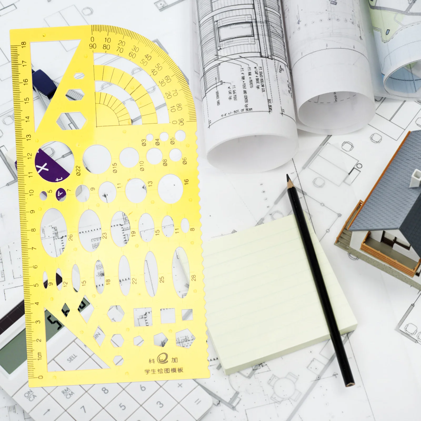 

1Set Geometric Stencil Drafting Tool Architect Scale Ruler Drawing Template Plastic Ruler Set Circle Template Drafting Tools