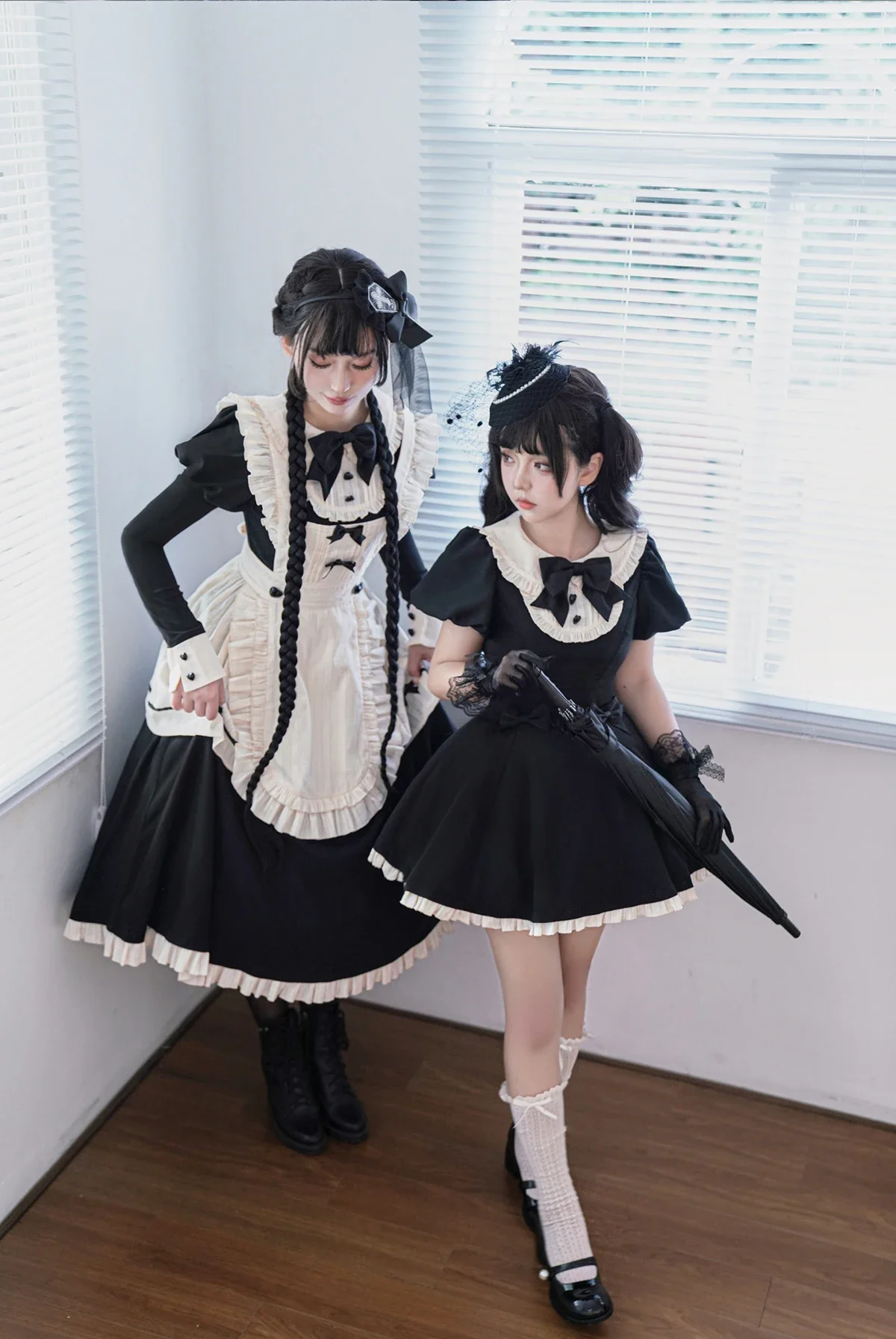 Coalfell【 in Stock 】 Original Hawthorn Berry Bow Maid Dress Pong Dress Halloween Early Maid Dress Elegant Lolita