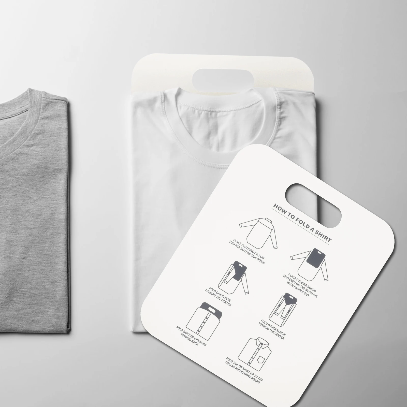 

2pcs Shirt Folding Board Pp Garment Folder Anti-Wrinkle Clothes Organizer Space Saving T-Shirt Collared Shirt Lining Support