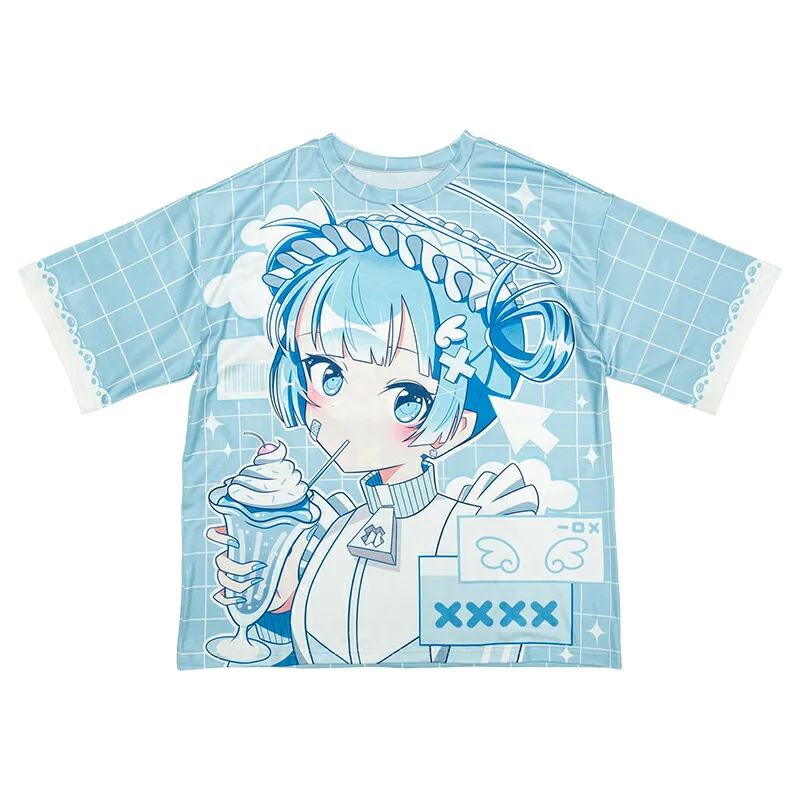 Japanese Group Hair ACDC Harajuku Series Original Design Anime Subculture Top Adult And Children's Short Sleeved Kids T-shirt
