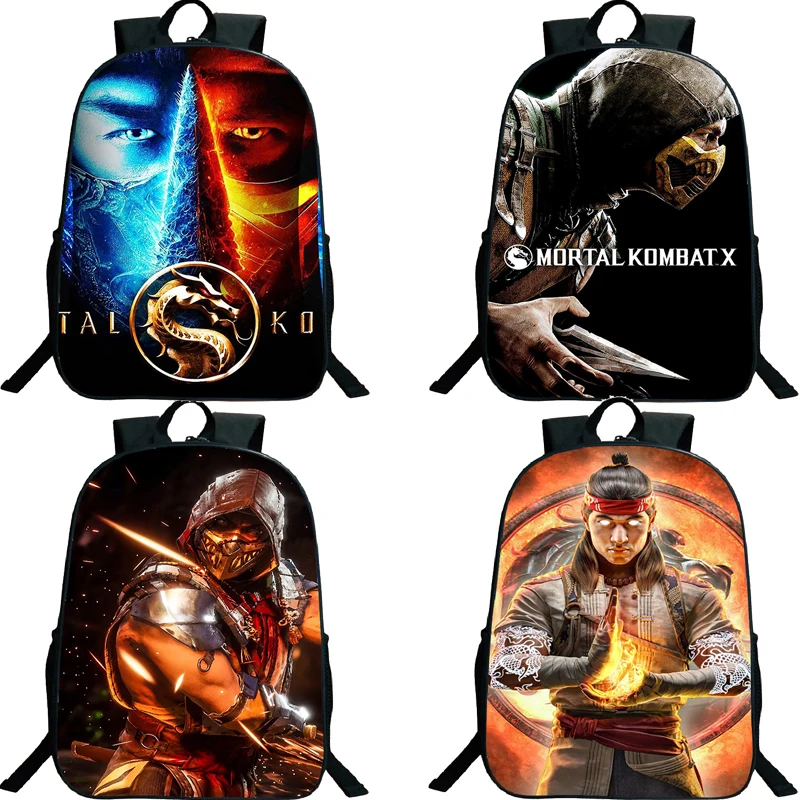 Children Backpacks Mortal Kombat School Bags Students Casual Rucksack Travel Bag Teenage Laptop Bagpack Waterproof Boys Bookbag