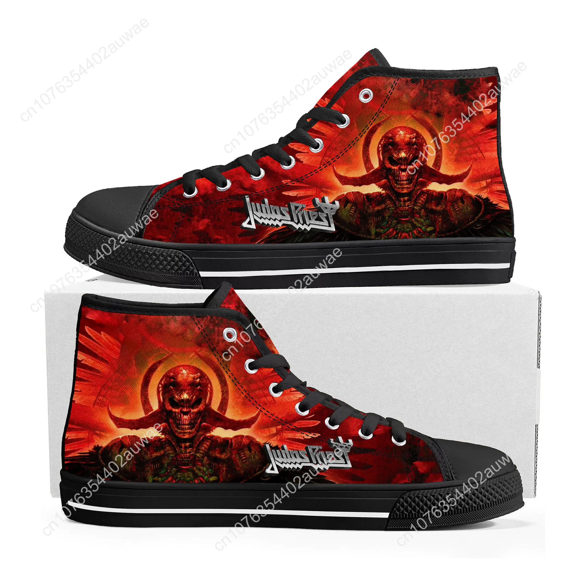 Judas Priest Heavy Metal Rock Band High Top High Quality Sneakers Men Women Teenager Canvas Sneaker Casual Custom Couple Shoes