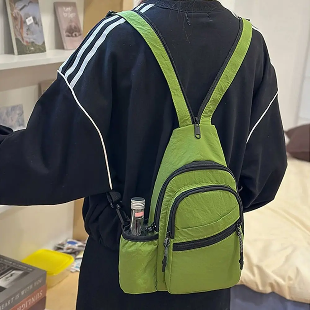 

Simple Small Sling Shoulder Bags Nylon Multi-function Sports Chest Bag Waterproof Casual Travel Backpack Unisex
