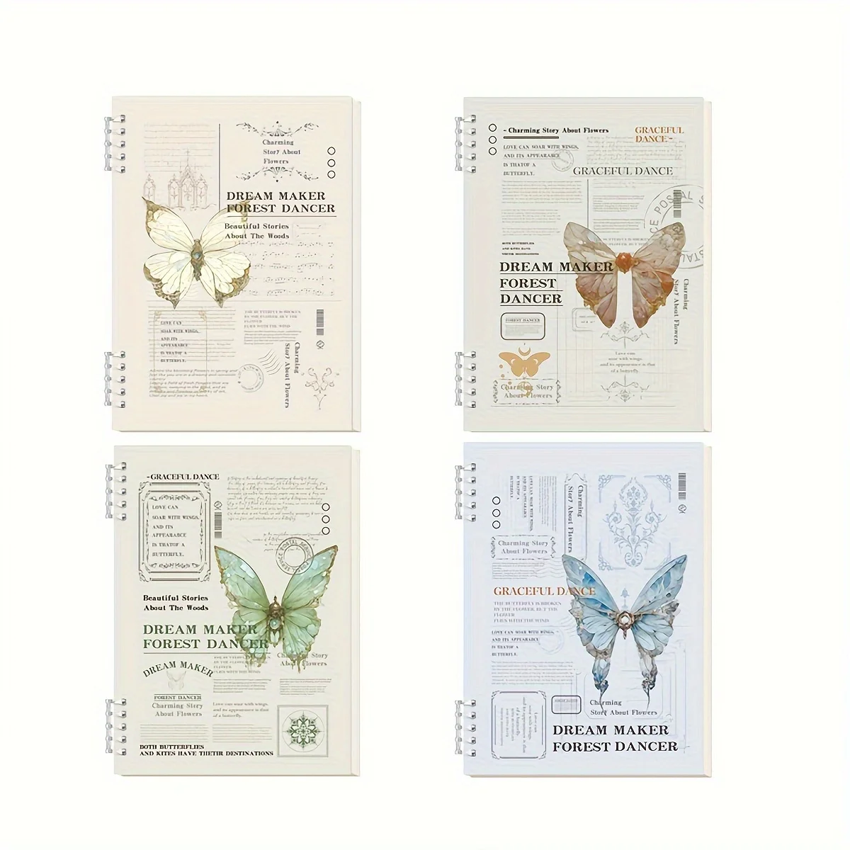 Picture 7: 1pc Butterfly Theme A5/B5 Notebook - 60 Sheets/120 Pages Detachable Loose Leaf Journal with Ring Binding, Light & Soft Polypropy