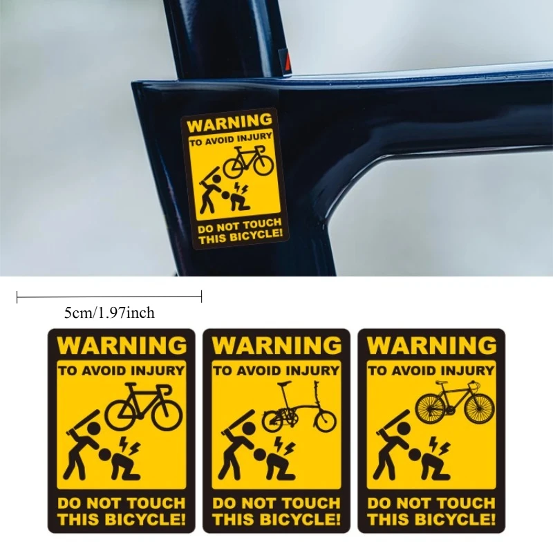

Набор из 3-х желто-черных водонепроницаемых предупреждающих наклеек для велосипедов (с рисунком и текстом) для украшения велосипеда.
