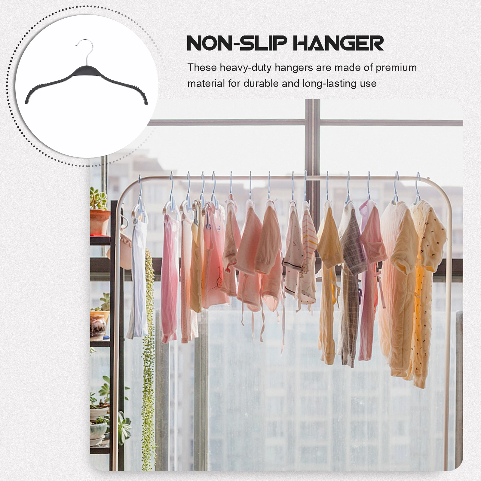 

Multiple Non-slip Hanger Hangers Coat Shape Stainless Steel Heavy Duty Clothes Baby