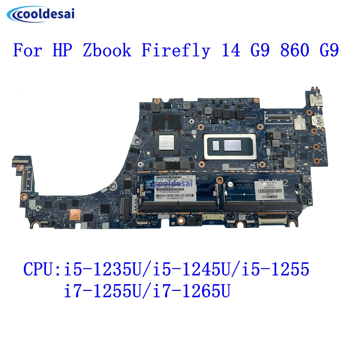 For HP Zbook Firefly 14 G9 860 G9 Motherboard 6050A3310001 N09243-601 N09242-001 N09239-601 N20137-601 i5 i7 CPU 100% tested