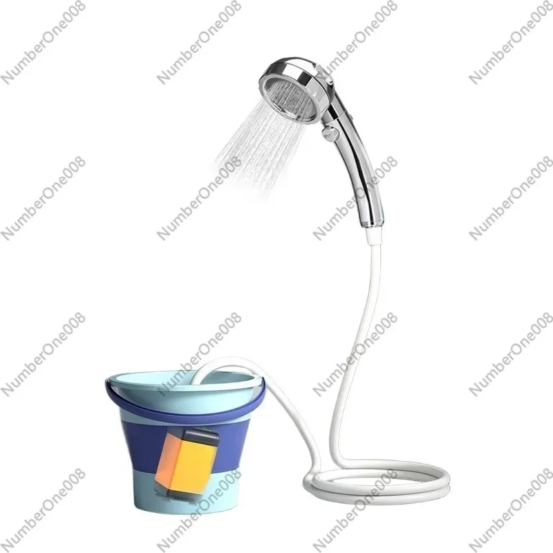 Portable Electric Shower Rechargeable Self-Priming Camping Shower with Li Battery Outdoor Travel Dorm Rural Hot Shower New
