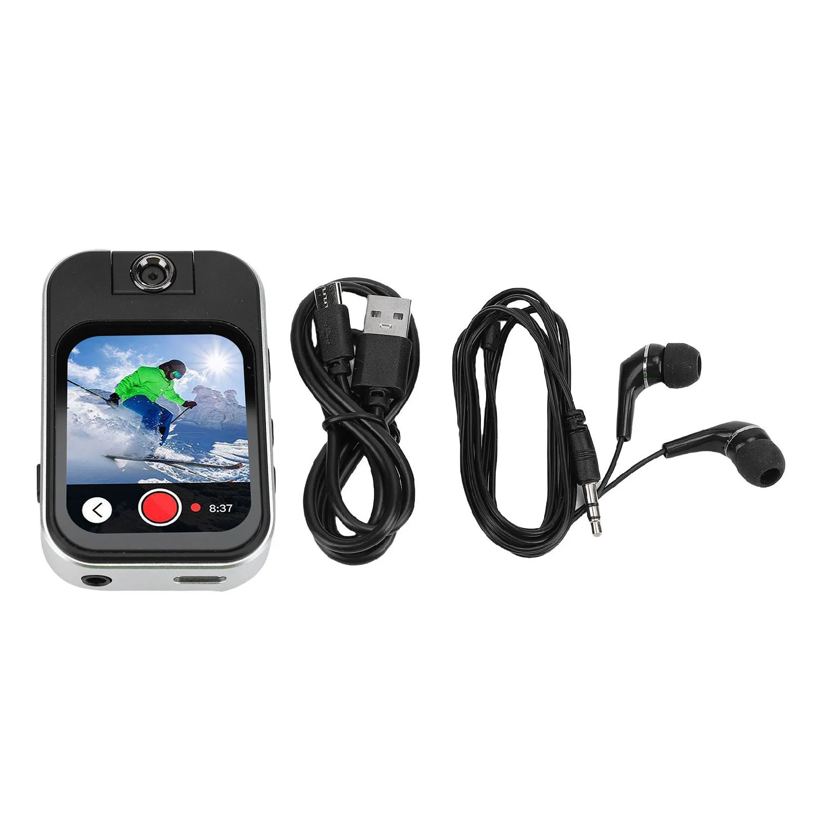 

Bluetooth MP3-плеер с клипсой для спорта, 2,02-дюймовый HD сенсорный экран, портативный музыкальный плеер, видеорегистратор, диктофон для бега и велоспорта
