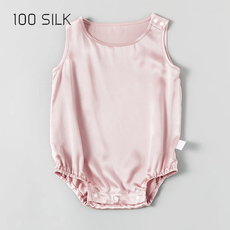 100% Pure Mulberry Silk Baby Bodysuit Long Sleeve Infant One Piece Newborn Baby Girl Boy Silk Pajamas Jumpsuit