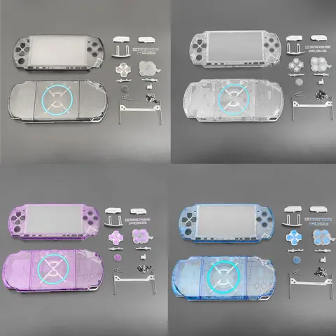 For PSP3000 Replacement Housing Shell, Transparent Full Housing Case Cover, DIY Repair Parts, Console Shell Replacement Kit