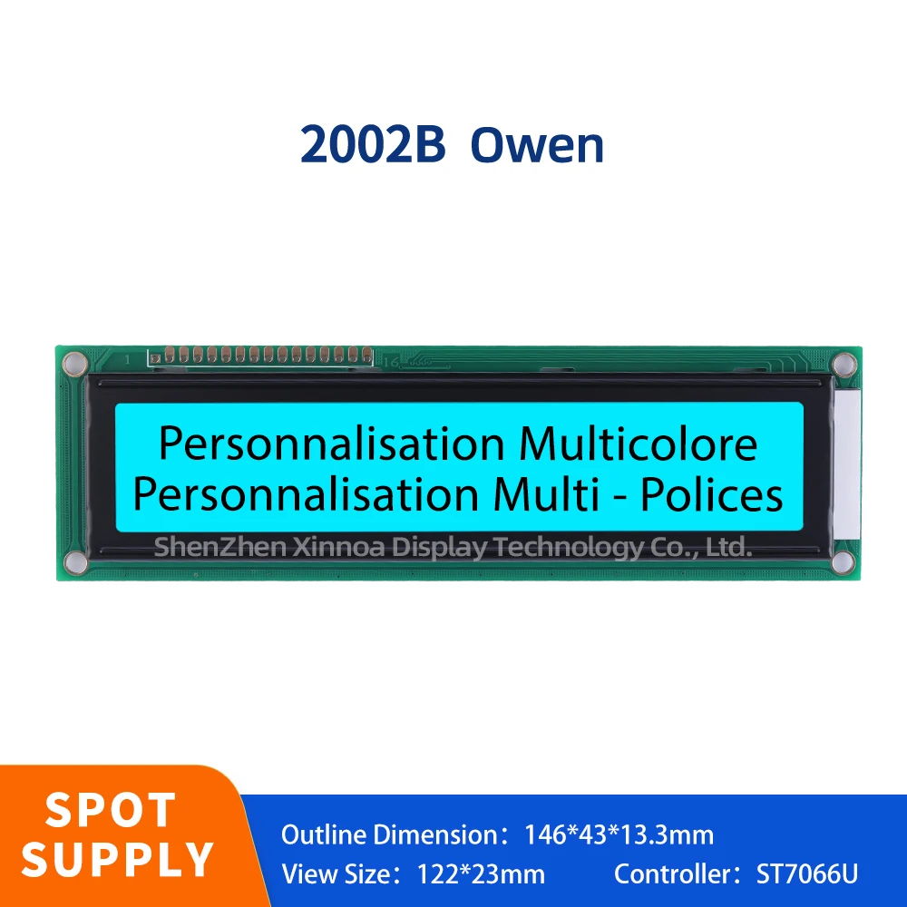 

Factory Direct Sales Of LCD Modules In Multiple Languages Ice Blue Film Black Letters European 2002B Character LCD Screen