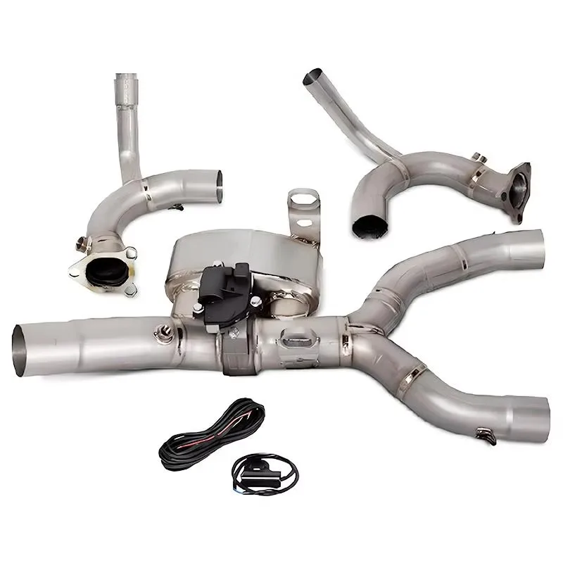 Forged Exhaust System For MotorcycleFull Titanium Alloy Motorcycle Exhaust System Modify Front Muffler Middle Link Pipe For R130
