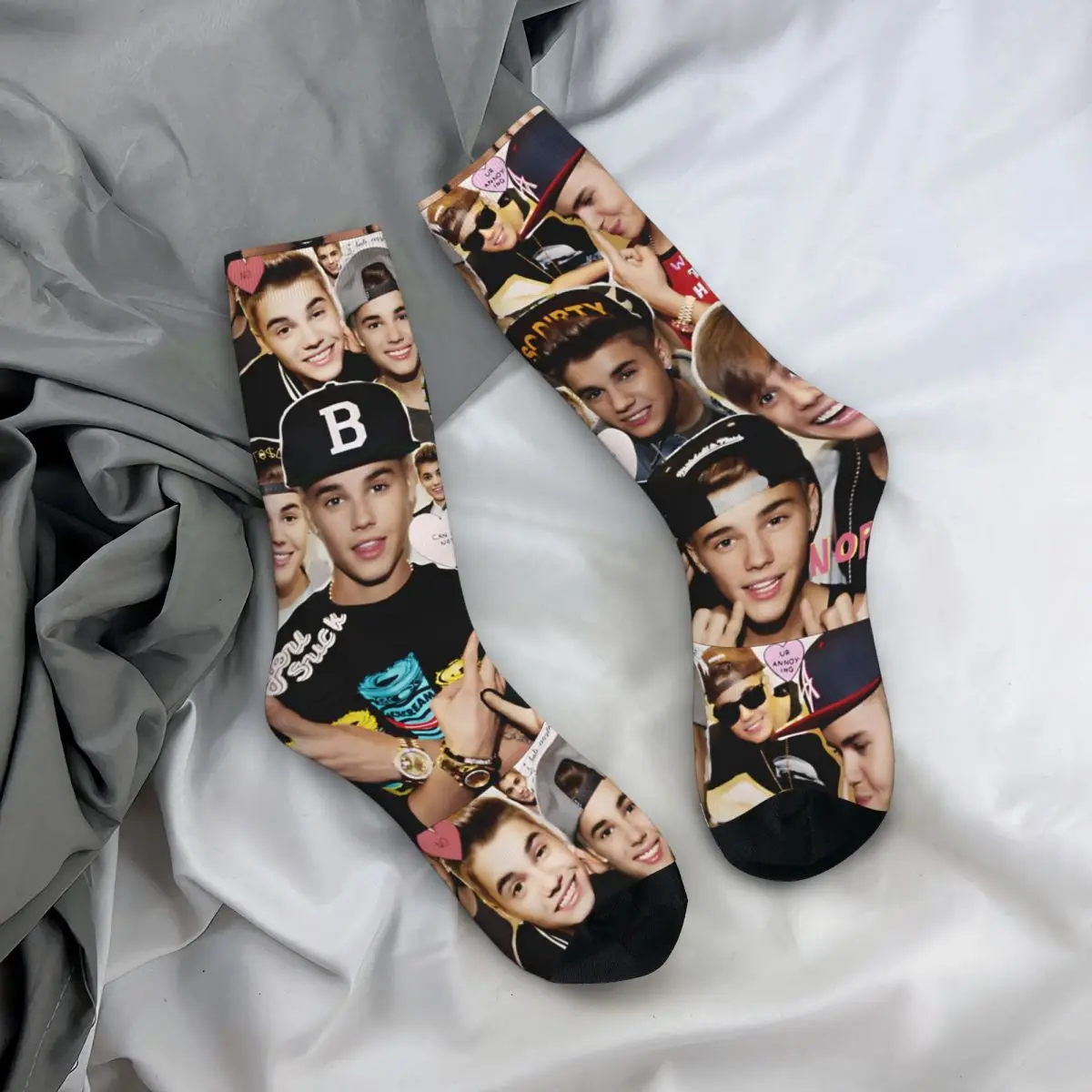 Crazy compression Journey Renderings espressivi calzino per uomo Harajuku Justin Bieber Quality Pattern Crew Sock novità