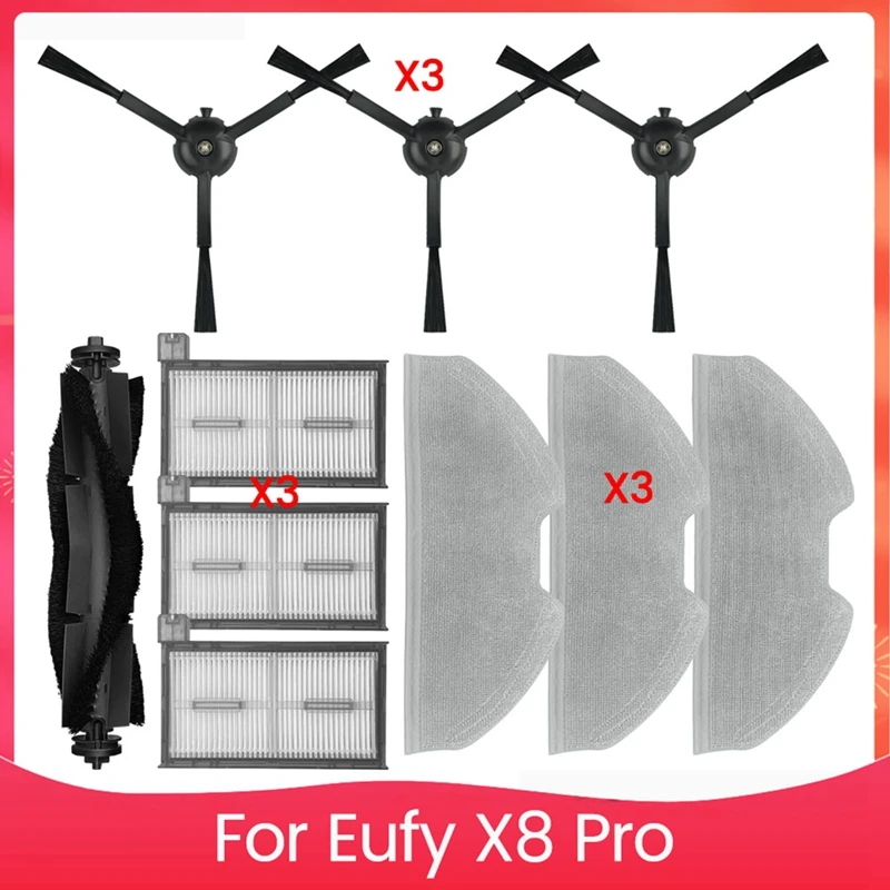 

Для робота Eufy X8 Pro основная боковая щетка, фильтры, тряпки для швабры, запасные части для пылесоса, аксессуары